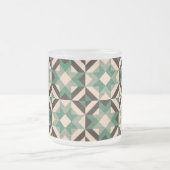 空の星 – 幾何学的な緑 フロストグラスマグカップ (中央)