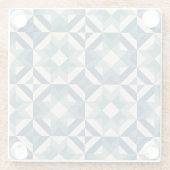 空の星 – 幾何学的な青 ガラスコースター (裏面)