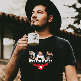 空の最高の操縦士、パパの写真、ハートと飛行機、かわいい Tシャツ