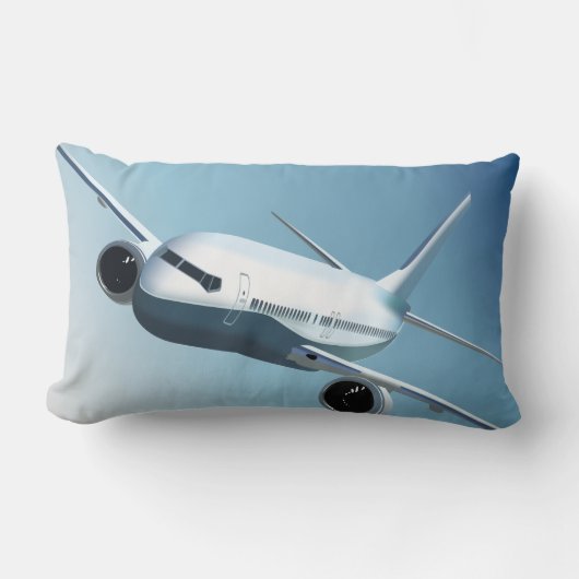 空の枕の超音速ジェット機 ランバークッション (正面)