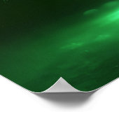 空の枝のツ白熱［赤熱］光を放つリー – 緑 ポスター (角)