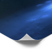 空の枝白熱［赤熱］光を放つの木 – 濃い青 ポスター (角)