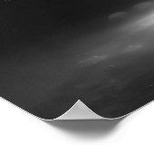 空の枝白熱［赤熱］光を放つツリー – B&W ポスター (角)