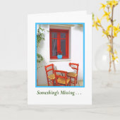 空の椅子が三恋しく思つ カード (黄色い花)