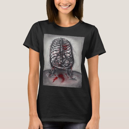 空の檻の解剖学 ホラー ゴス オリジナルアート Tシャツ (正面)
