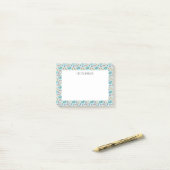 空の水彩画パターンで浮かんでいる夢みるような猫 ポストイット (デスク上)