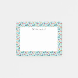 空の水彩画パターンで浮かんでいる夢みるような猫 ポストイット