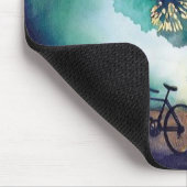 "空の火"の花火の水彩画の芸術 マウスパッド (コーナー)