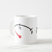 空の燃料タンクの表示器ゲージ車 コーヒーマグカップ (正面左)