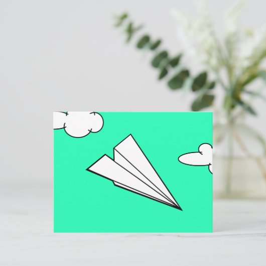 空の紙飛行機 ポストカード (スタンド正面)