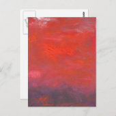 空の紫と赤の抽象芸術風景 ポストカード (正面/裏面)