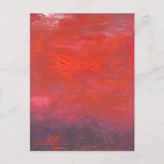 空の紫と赤の抽象芸術風景 ポストカード (正面)
