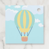 空の緑と黄色の熱気球 フェイバータグ (裏面)