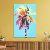 空の背景とココナッツツリーのプリント キャンバスプリント (インサイチュ (リビング))