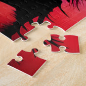 空の背景を持つ黒いシルエットカラフルツリー ジグソーパズル (側面)