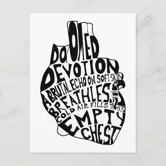 空の胸:解剖学的ハート ポストカード (正面)