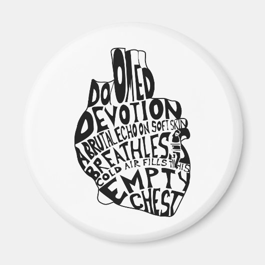 空の胸：解剖学的ハート マグネット (正面)