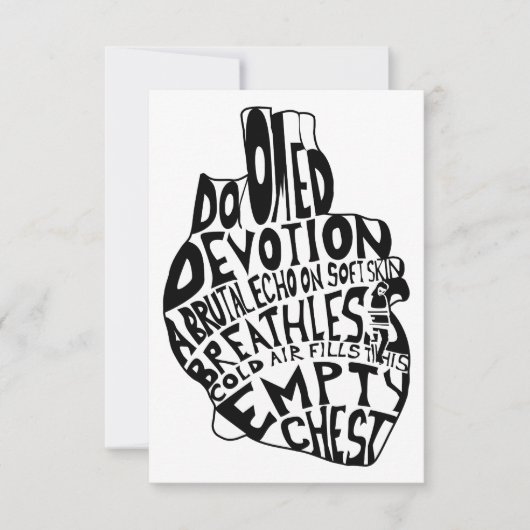 空の胸：解剖学的ハート 招待状 (正面)