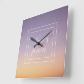 空の色の時間は永遠 スクエア壁時計 (傾斜)