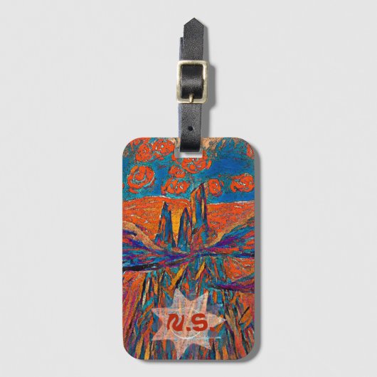 空の表現バラ ラゲッジタグ (正面縦)