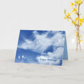 空の誕生日の泡 カード (黄色い花)
