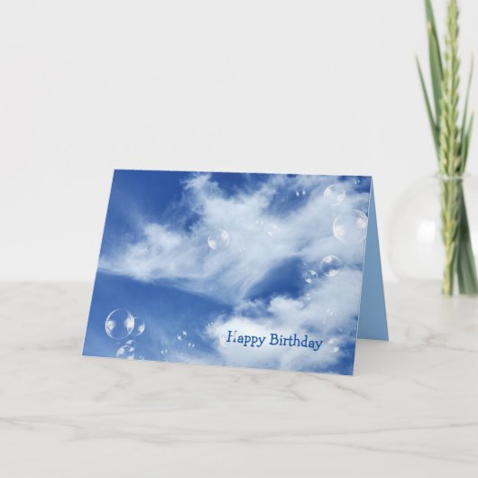 空の誕生日の泡 カード (正面)