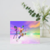 空の誕生日バルーン ポストカード (スタンド正面)