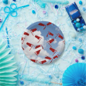 空の赤い卒業帽子 ペーパープレート (パーティー)