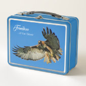 空の赤い尾の鷹の自由 メタルランチボックス (正面)