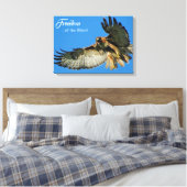 空の赤尾のタカの自由 キャンバスプリント (インサイチュ (寝室))