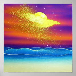 空の金ゴールドの塵 ポスター