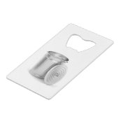 空の金属ごみ箱 クレジットカード栓抜き (正面アングル)