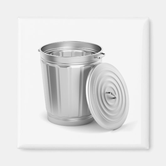 空の金属ごみ箱 マグネット (正面)