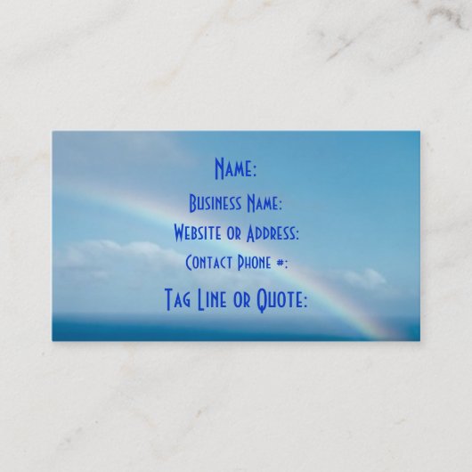 空の限界の名刺 名刺 (正面)