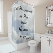 空の雲のデザインの聖書の引用文のプリントのクリスチャン シャワーカーテン (インサイチュ)