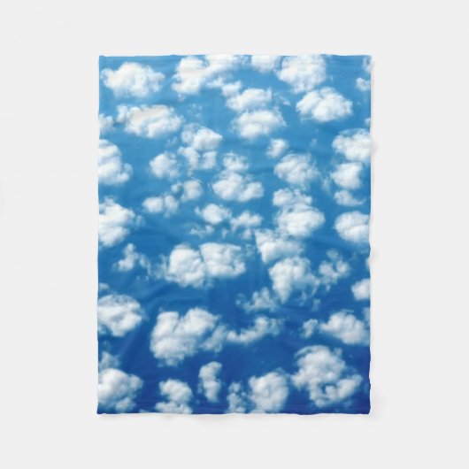 空の雲パターン フリースブランケット (正面)