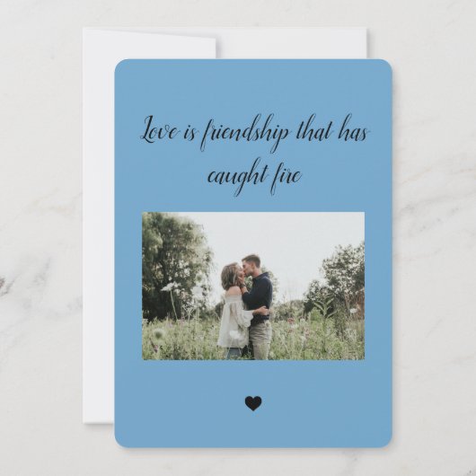 空の青いシンプルな結婚式の最新情報2 写真の縮小 案内状 (裏面)