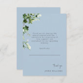 空の青いメッセージ アイビー ウェディング シャワー サンクス サンキューカード (正面/裏面)