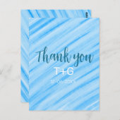 空の青い感謝の気持ち カップル名 年月日テキストを追加 ポストカード (正面/裏面)