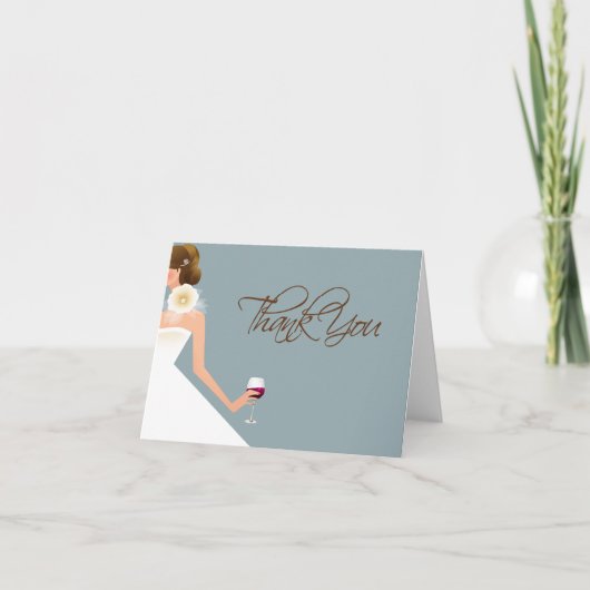 空の青い折り紙の感謝の気持ちを表すウェディングシャワーのカード サンキューカード (正面)