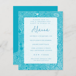 空の青い特別なパーティー招待状 ポストカード