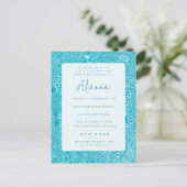 空の青い特別なパーティー招待状 ポストカード (スタンド正面)