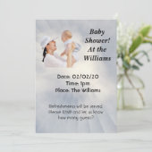 空の青い背景のベビーシャワー招待状 招待状 (スタンド正面)