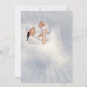 空の青い背景のベビーシャワー招待状 招待状 (裏面)