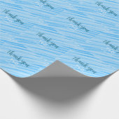 空の青い色に感謝の気持ちを込めてお二人の名前と日付を入れるテキスト ラッピングペーパー (角)