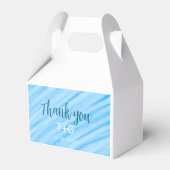 空の青い色の感謝のメッセージ カップルの名前と日付と年を追加するテキスト フェイバーボックス (裏面サイド)