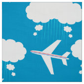 空の青い飛行機パターン ファブリック (見本)