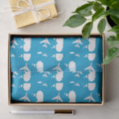 空の青い飛行機パターン 薄葉紙 (ギフト)