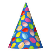 空の青さに映える美しい多色の風船 パーティーハット (左)