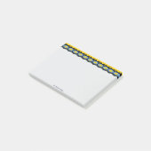 空の青と太陽の黄色の花模様 ポストイット (アングル)